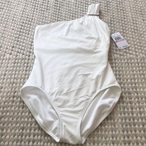 MICHAEL Michael Kors White one shoulder one piece